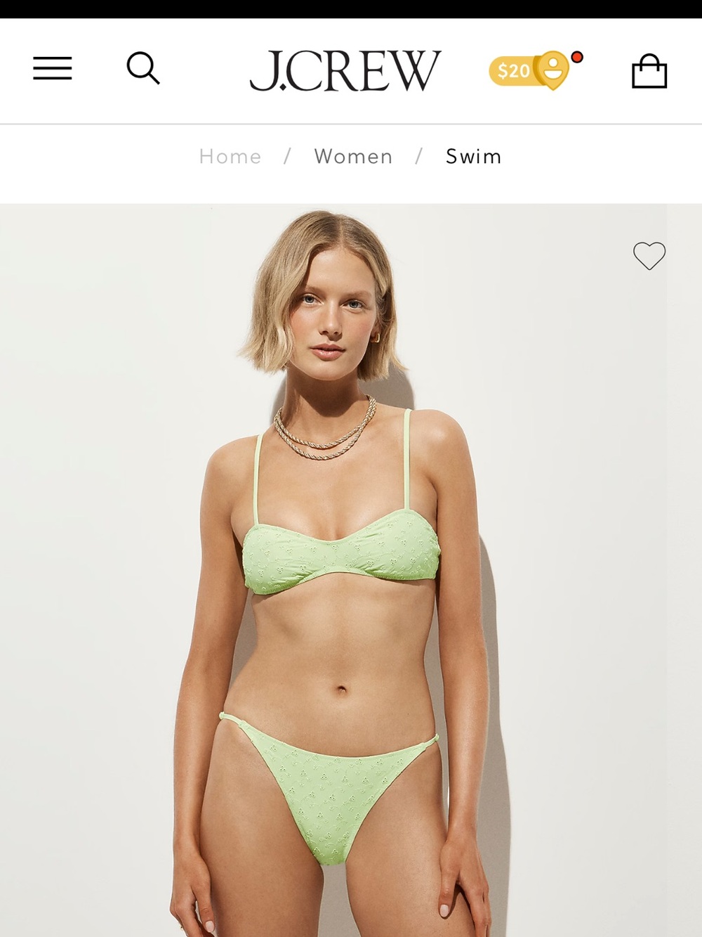 J.Crew 90s no tie eyelet string bikini bottom